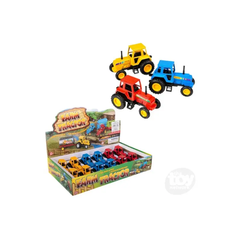 3.75" Die-Cast Pull Back Farm Tractors (Sold Separately)
