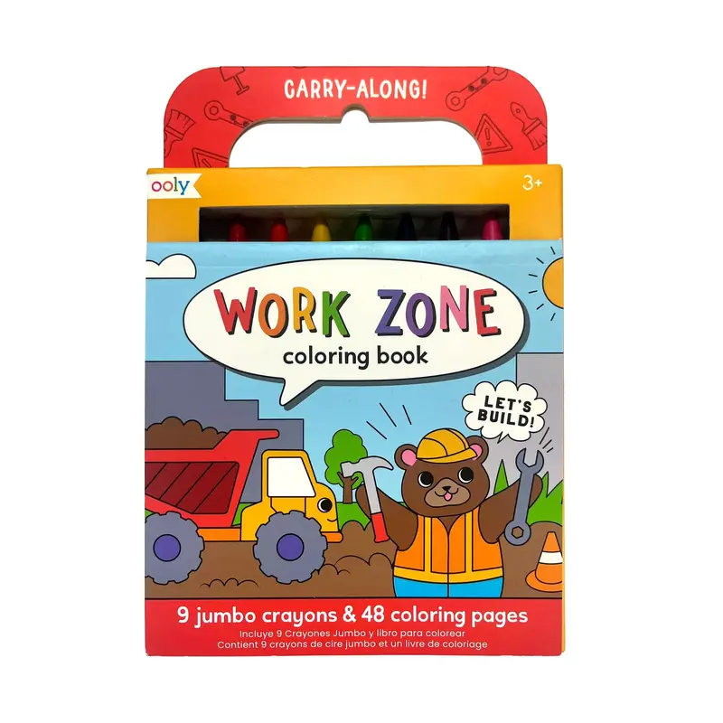 Carry Along Crayon & Coloring  Book Kit - Work Zone
