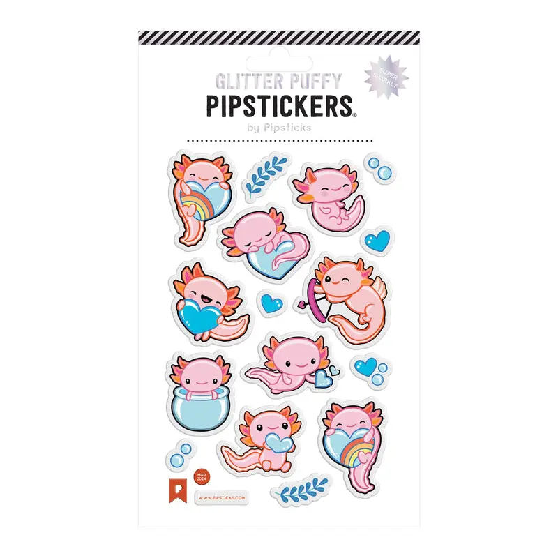 Puffy Axolotl Fun Stickers