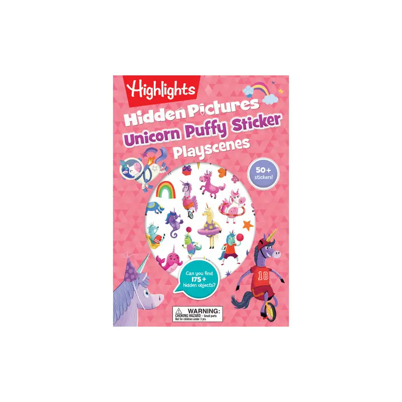 Unicorn Hidden Pictures Puffy Sticker Playscenes
