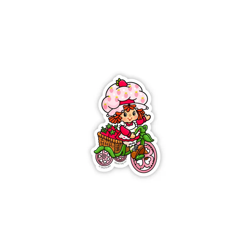 The Strawberry Shortcake Riding A Bicycle Sticker