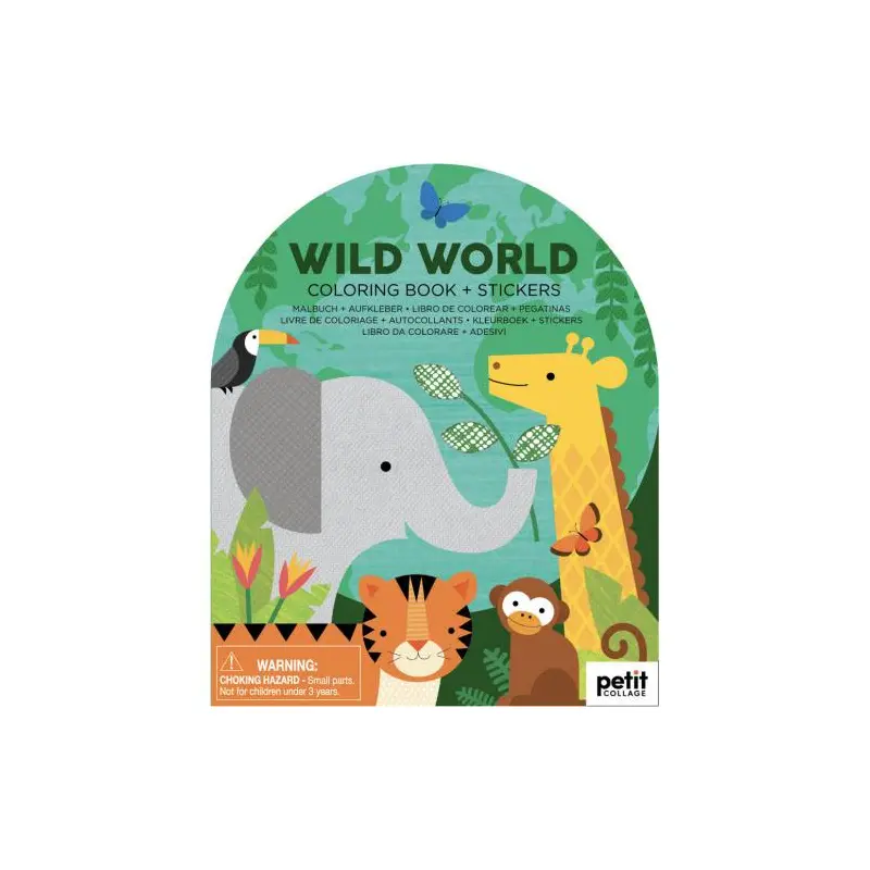 Coloring Book with Stickers Wild World