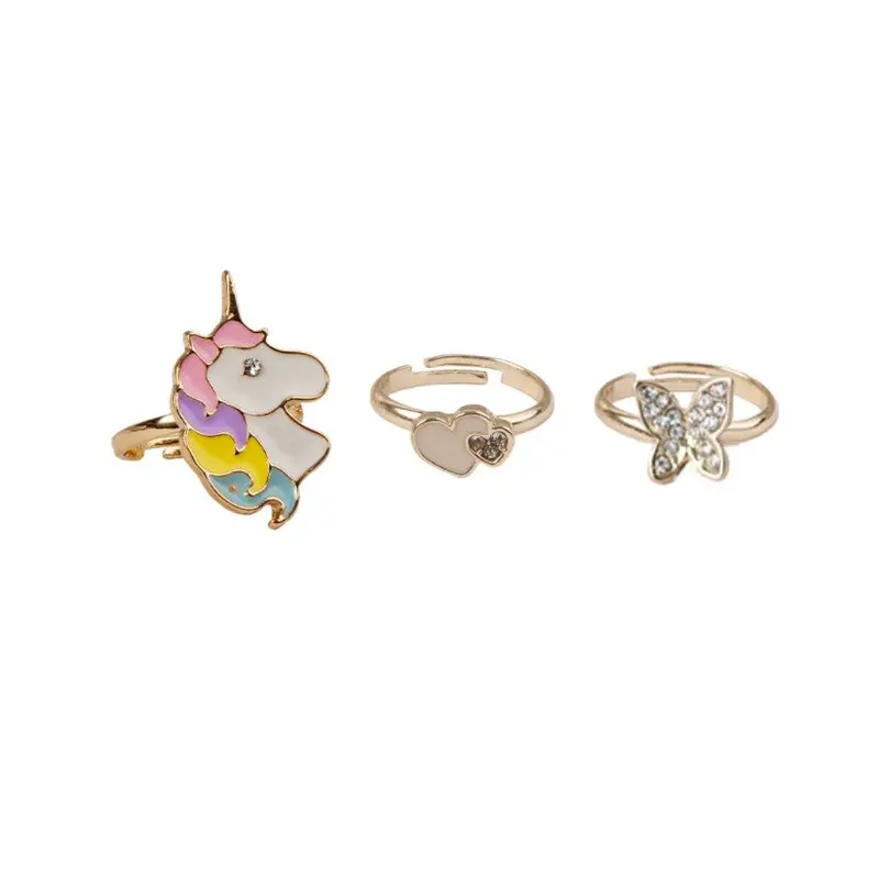 Boutique Butterfly & Unicorn Ring - 3pcs