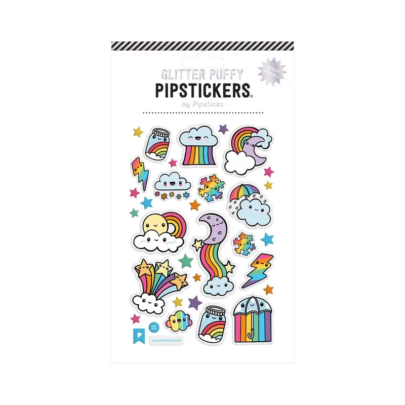 Glitter Puffy Cloudbursts Stickers