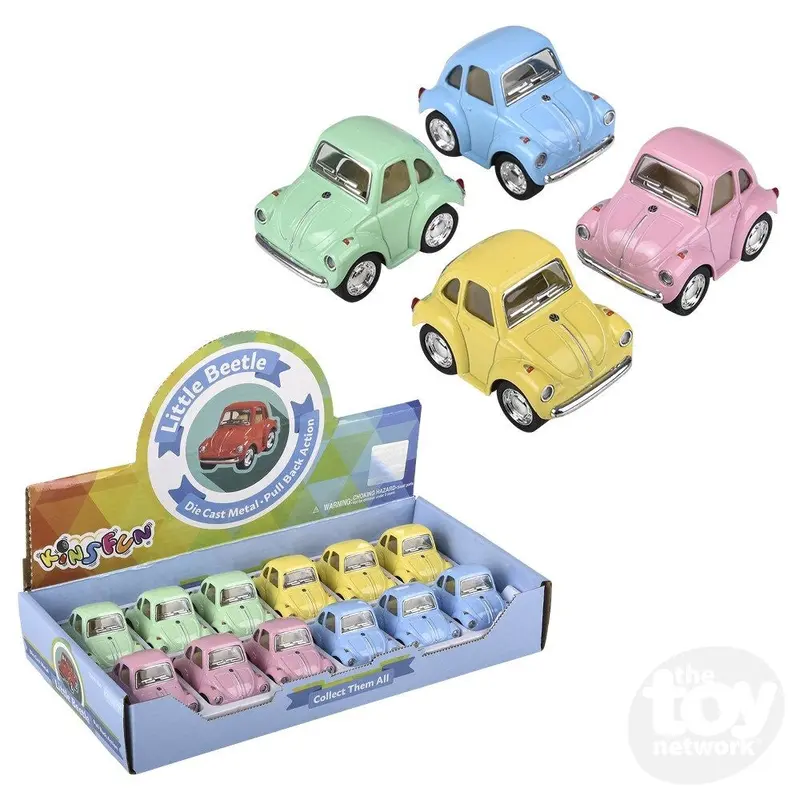 2" Die-Cast Pull Back VW Mini Beetle - Pastel Colors (Sold Separately)