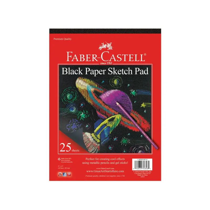 Black Paper Pad 9"x12"