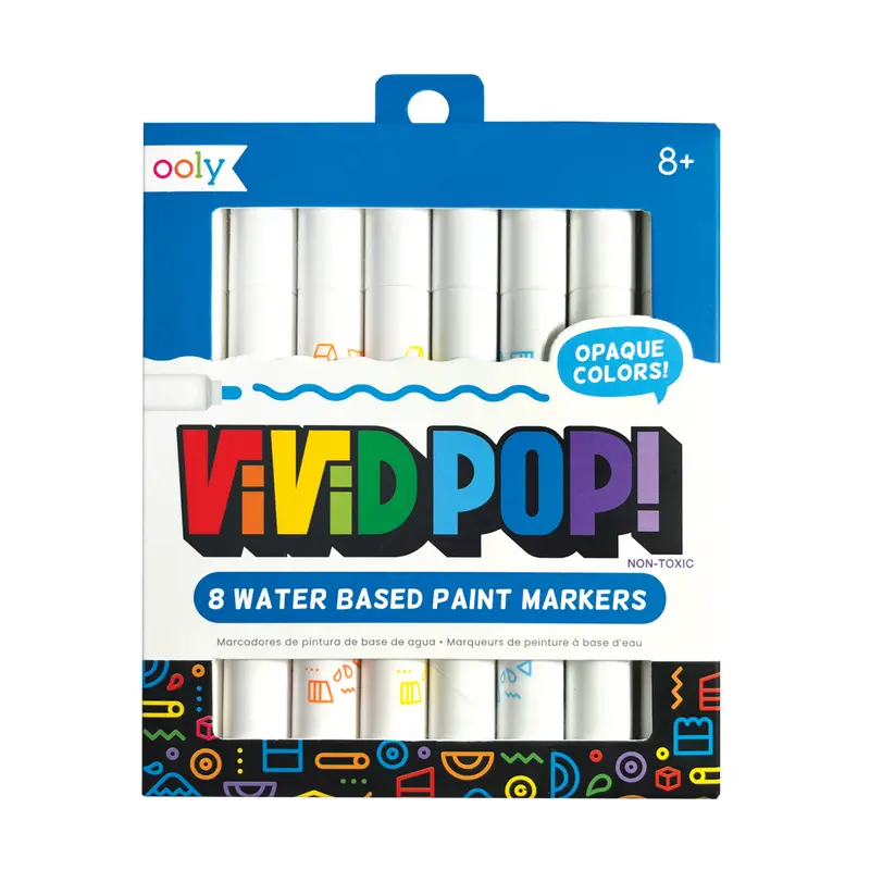 Vivid Pop! Water Based Paint  Markers - 8 Colors