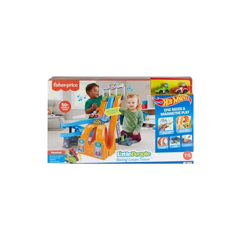 Little People: Hot Wheels Racing Loops Tower Vehicle Playset With Sounds