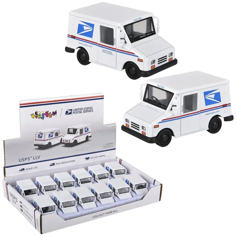 2.5 Diecast Pull Back Mini Postal Carrier Truck (Sold Separately)