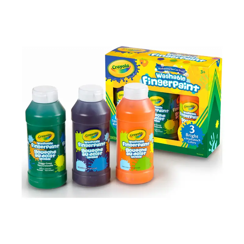 3 Ct 8-oz. Washable Fingerpaint, Bright Colors