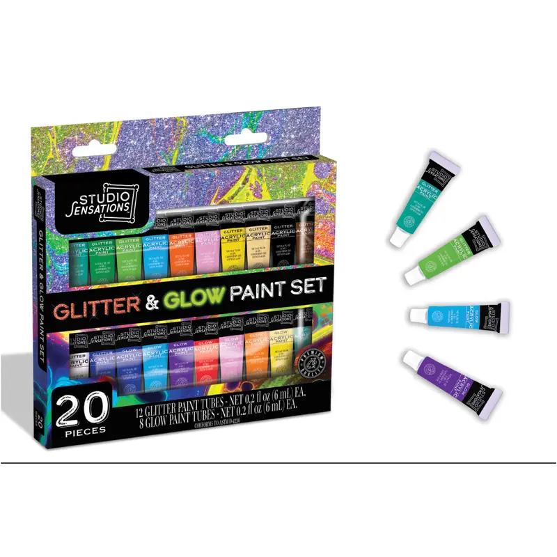 20pc Glitter & Glow Paint Set