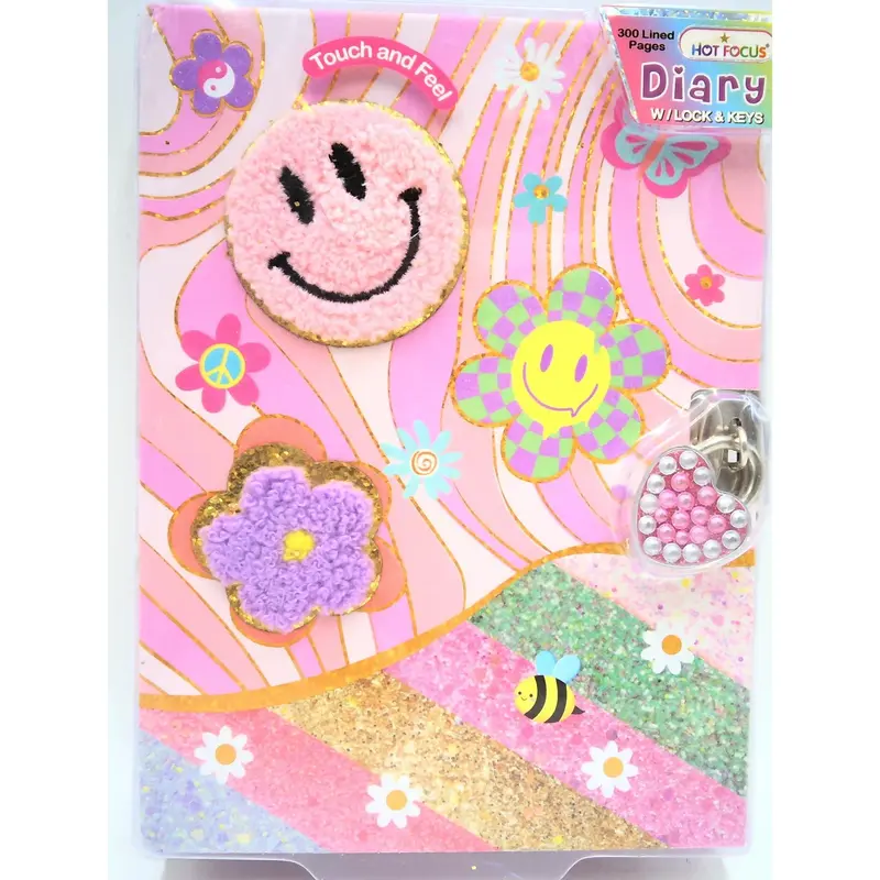 Diary with Lock & Keys - Groovy Flower