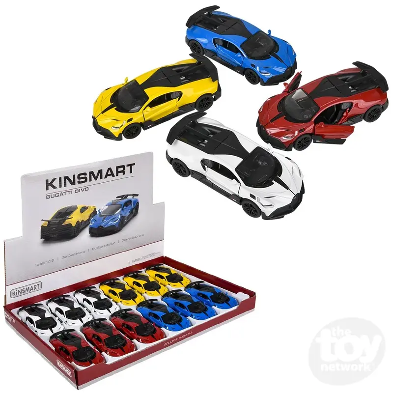 5" Diecast Pull Back Bugatti Divo (Sold Separately)