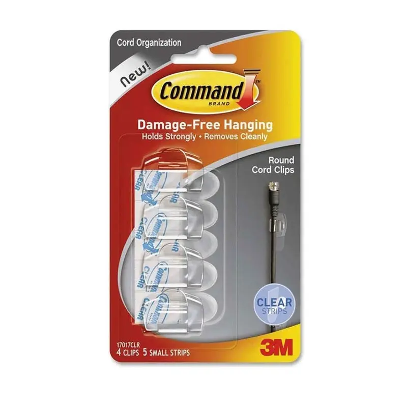 Command Round Cord Clips/Strips Regular 3M