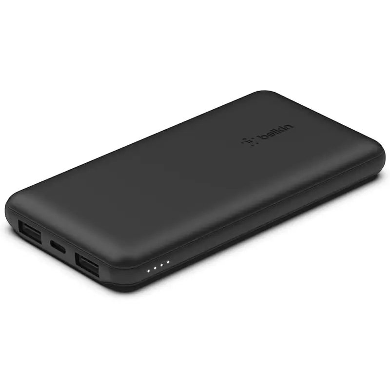 Belkin 10K Power Bank With USB-C 15W Dual USB-A 15cm USB-A To C Cable Black BPB011btBK