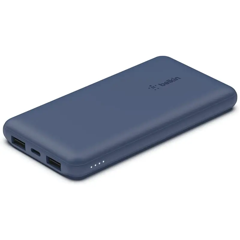 Belkin USB C Portable Power Bank 10000 MAh With 1 USB C Port And 2 USB A Ports For Up To 15W Blue 10K BPB011btBL